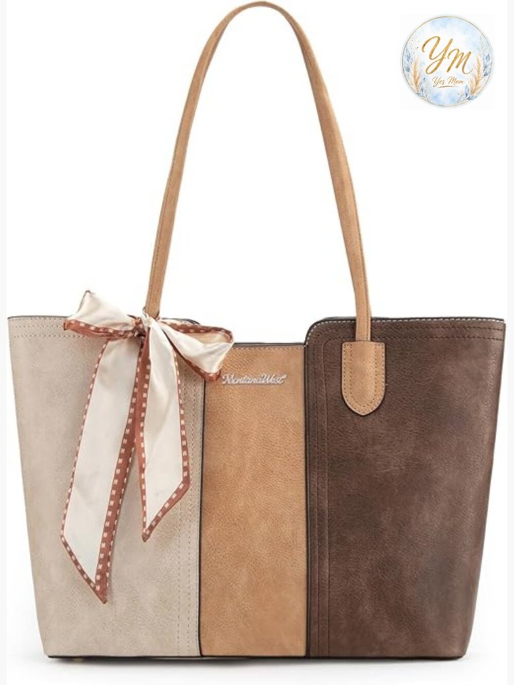 Tote Bag with Scarf - Top Handle Satchel Purse for Women